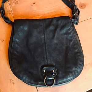 Sorpresa butter leather black hobo bag